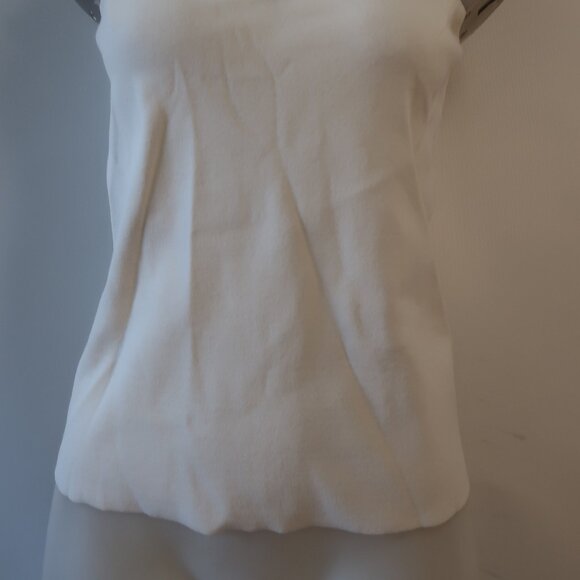 Womens Milly Ivory Mock Neck Keyhole Sleeveless Halter Knit Top S - Picture 3 of 10